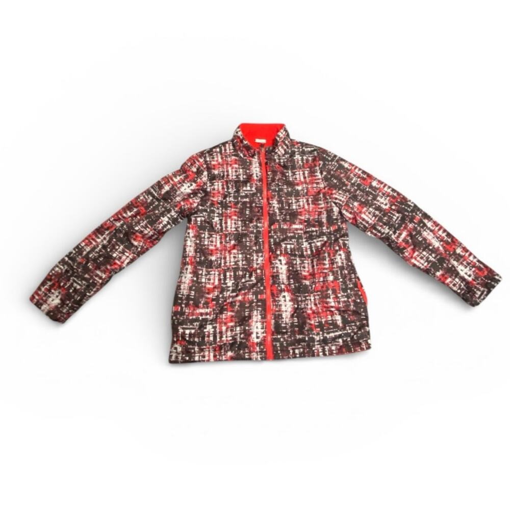 Winter Jacket Boys XL 14/16 Red Gray Black Reversible Lightweight Coat